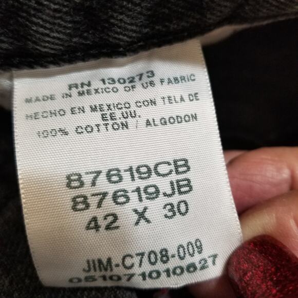 RUSTLER Men's BLACK Denim 4-POCKET Straight Leg HIGH-RISE Jeans Sz 42x30 - Picture 5 of 6